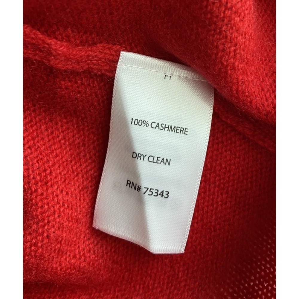 Red Cashmere Crewneck Sweater Womens Size S Quiet Luxury Valentines Holiday Cozy - Picture 6 of 8
